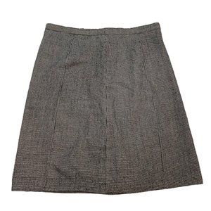 Orvis Skirt Womens Size 20 Black White Houndstooth Midi A-Line Wool Lightweight